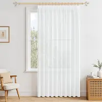 Unyqoos Moderne transparante gordijnen met railhaken voor woonkamer en slaapkamer 245 x 200 cm