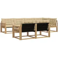 vidaXL Buiten bank set 7 st Wit en Beige