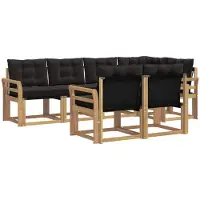 vidaXL Buiten bank set 7 st Wit en zwart