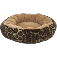 Trixie hondenmand leo soft rond pluche bruin/panterprint - 50 cm
