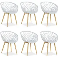 Homestyle4u Tuinstoelen - Set van 6 - Kunststof - Grijs