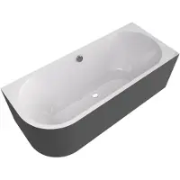 Polysan Viva R MONOLITH asymmetrisch bad 170x75x60cm, wit/carina