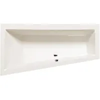 Polysan Andra L asymmetrisch bad 160x90x45cm, ivoor