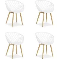 Homestyle4u Tuinstoelen - Set van 4 - Kunststof - Wit
