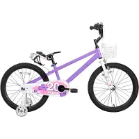 Happiq Kinderfiets – Voor kinderen van 3-12 jaar – Met oplichtende zijwieltjes – Paars, 41 cm