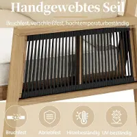 Laura Loungeset Hoekbank met Tafel 257x197x82,5 cm 8 Personen – Acaciahout & Touwdesign Beige/Crème – Inclusief Kussens – Tuinmeubelset Buiten –