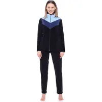 Merry Style – Dames Huispak – Vrijetijdspak – Velours – MS-MG-F-SUIT3-n – Marineblauw/Donkerblauw/Lichtblauw – XXXXXL