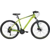 Happiq Mountainbike – Voor heren – 21 versnellingen, hydraulische schijfremmen, vergrendelbare verende vork, 27,5 inch (70 cm) wiel – Green-21