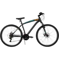 Happiq Mountainbike – Voor heren en dames – 18 versnellingen, voorverende vork, dubbele mechanische schijfremmen – 66 cm, oranje