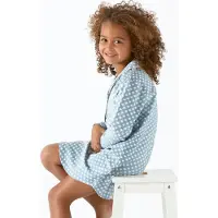 Little label Pyjama Meisjes Maat 146-152/12Y - lichtblauw, wit - Twinkle - Nachthemd - Slaapshirt - Zachte BIO Katoen