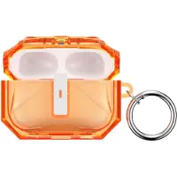 Kwmobile Earphones Case for Apple Airpods Pro 3 Case - Clear TPU Silicone Earbuds Cover - Orange / Transparent
