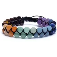 Phoenix Armband Chakra – Mala - Dubbele rij verstelbaar – Kralen 6 mm