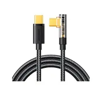 JOYROOM - haakse - USB C - USB C kabel voor snel opladen en gegevensoverdracht 100W 1,2 m zwart - (S-CC100A6)