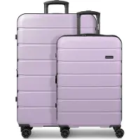Saxoline Miami-kofferset met 4 wielen, maten S en L, met uitbreidingsplooi paars