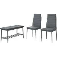 Vicco Grand Bank en stoel – 85 x 46.5 cm 3-delige set Grijs