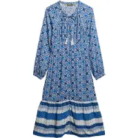 Superdry Blousejurk navy / royal blue/koningsblauw / wit
