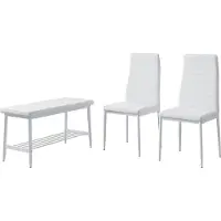 Vicco Grand Bank en stoel – 85 x 46.5 cm 3-delige set Wit