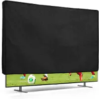 Kwmobile linnen beschermhoes voor smart tv geschikt voor 32" TV hoes - Opvouwbare tv hoes - Televisie cover in zwart