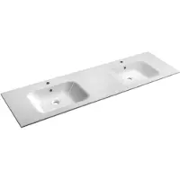 Hak Sapho ARECA wastafel met dubbele wasbak, 181x51,5 cm, wit, gemaakt van Gussmarmor