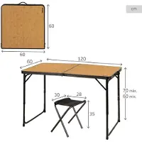 Aktive 63162 Folding Table With Benches Set Bruin