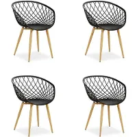 Homestyle4u Tuinstoelen - Set van 4 - Kunststof - Zwart