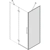 Gelco Trinity zijglaspaneel, 1000 mm, helder glas