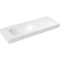 Sapho Emico Wastafel links, 130x50 cm, versie L, Rockstone wit mat
