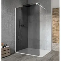 Gelco Vario White Eendelige glazen douchewand, wandmontage, rookglas, 80cm