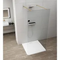 Polysan Esca Gold Matt Doucheglaspaneel uit één stuk, vrijstaand, helder glas, 1200 mm