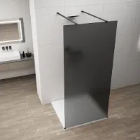 Polysan Esca Black Matt Eendelige glazen douchewand, vrijstaand, rookglas, 120cm