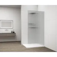 Polysan Esca White Matt Eendelige glazen douchewand, wandmontage, Flute-glas, 70cm