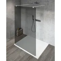 Gelco VARIO WHITE doucheglas, vrijstaand, grijs glas, 1200 mm