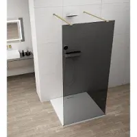 Polysan Esca Gold Matt Doucheglaspaneel uit één stuk, vrijstaand, rookglas, 1000 mm