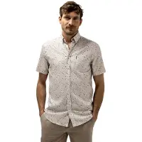 State of Art Beige overhemd geprint button down boord