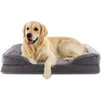 DS Produkte orthopedisch hondenbed van corduroy | ergonomische hondensofa 110x75 cm – voor grote honden | antislipbodem | vulling en hoes wasbaar | hondenmand met traagschuim