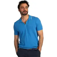 New Zealand Polo SS Gebreide Polo Blauw