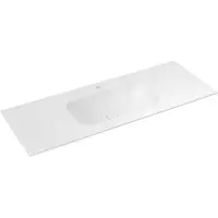 Sapho Aruba Dubbele wastafel Centraal, 140x51,5 cm, Rockstone wit mat