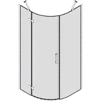 Gelco Trinity Glasdelen voor Kwadrant behuizing, 900x900, helder glas, links