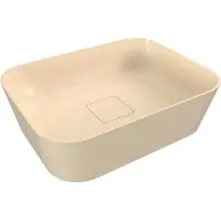 Polysan Banera Square Opbouwwastafel, kunstmarmer, 50x36cm, mat beige