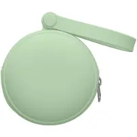 Kwmobile siliconen tasje voor draadloze oordopjes in-ear Headphones hoesje - Headset etui 8 x 8 cm - Beschermhoes met rits in pastelgroen