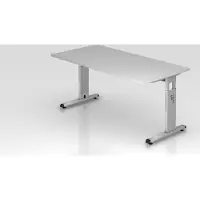 Hammerbacher Matrix VOS Hoogteverstelbaar Bureau Rechthoekig Grijs C-Voet 1,600 (B) x 800 (D) x 850 (H) mm Spaanplaat, Staal