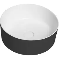 Sapho Thin wastafel voor werkblad, Rockstone Ø 38 cm, Carina/wit mat