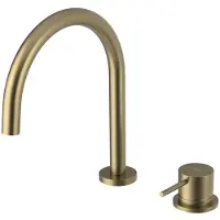 Sapho Ultramix 2 Gat wastafelmengkraan, goud mat