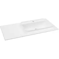 Sapho Brahea Wastafel 101x51,5cm (30+70cm), Rockstone, rechts, mat wit