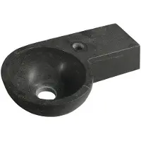Sapho Blok Stone Wastafel 40x23cm, zwart anthraziet