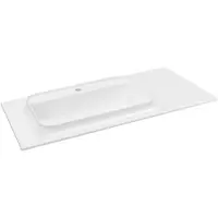 Sapho Brahea wastafel 96,6x51,5cm, Rockstone, links, wit mat