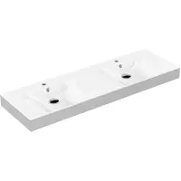 Kerasan Cento Dubbele keramische wastafel 140x45cm, wit