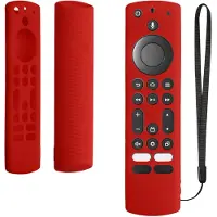Kwmobile hoes geschikt voor Toshiba and Insignia NS-RCFNA-21, CT-RC1US-21, CT95018 / Fire TV - Siliconen anti-slip hoes voor afstandsbediening in rood