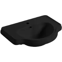 Kerasan Retro Keramische halfinbouwwastafel 62x45,5cm, mat zwart