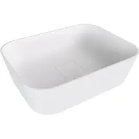 Polysan Banera Square Opbouwwastafel, kunstmarmer, 50x36cm, mat wit